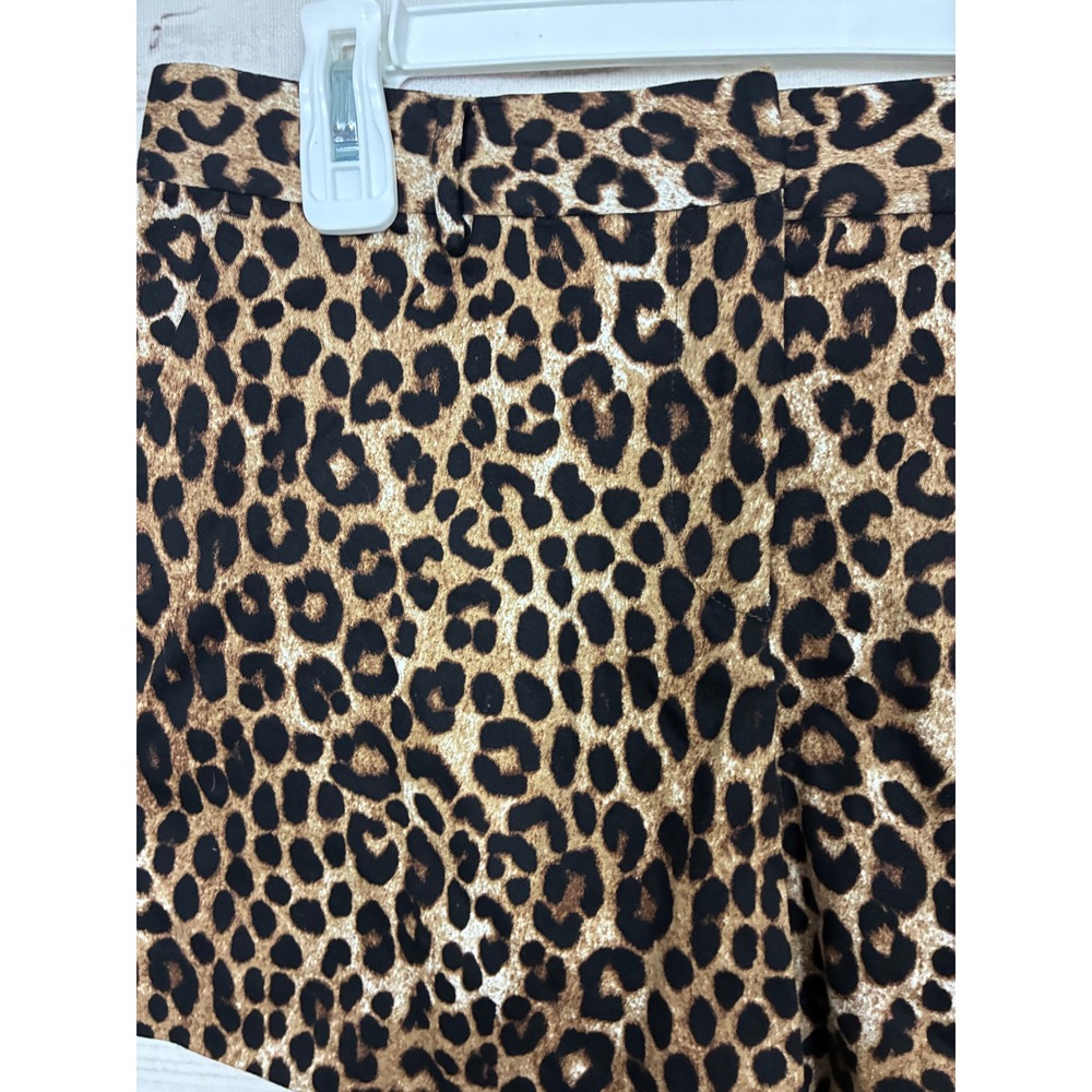 Michael Michael Kors Leopard Print Shorts Dark Camel MS23GBB6JF Womens Sz 6 NWT - Picture 3 of 6
